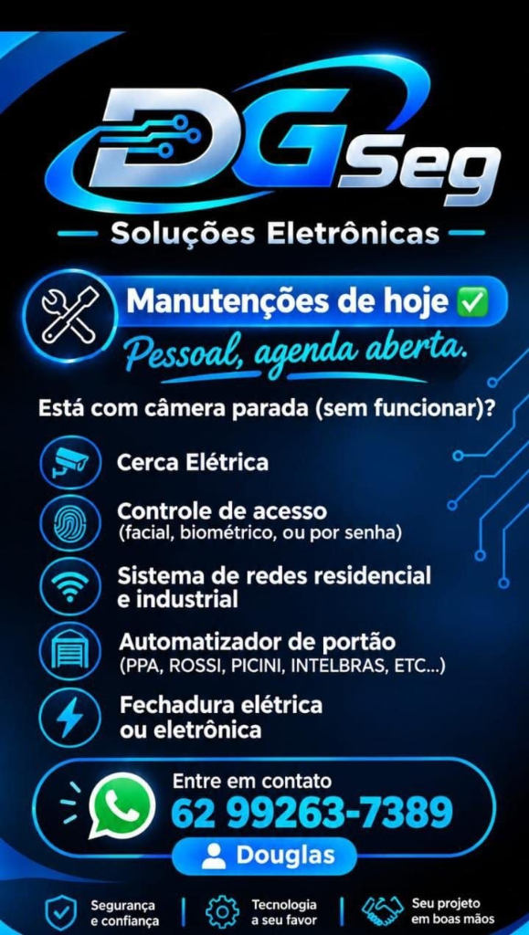 DGSeg Manutenções de Hoje - Agenda Aberta
